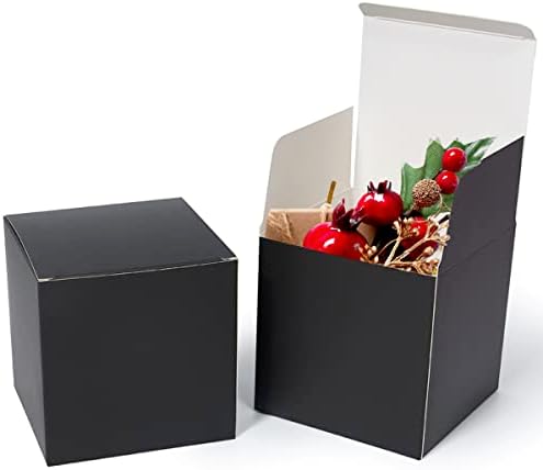 Shalive 4x4x4 инчи 100 парчиња бели кутии мали кутии за подароци со капаци за украси за кутии за кутии за кутии за кутии за