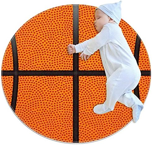 Бебе килим кошарка спортска игра тркалезна шатор килим Супер мек расадник килим анти-лизгање за новороденчиња 39.4x39.4in