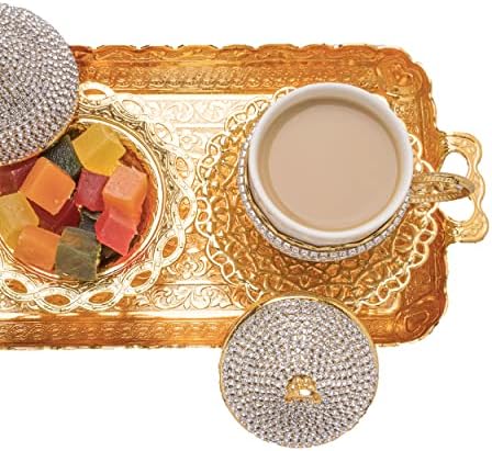 Бакарлом за сервирање на послужавник Отомански фиоки Декоративни фиоки за масичка за масичка за јадење