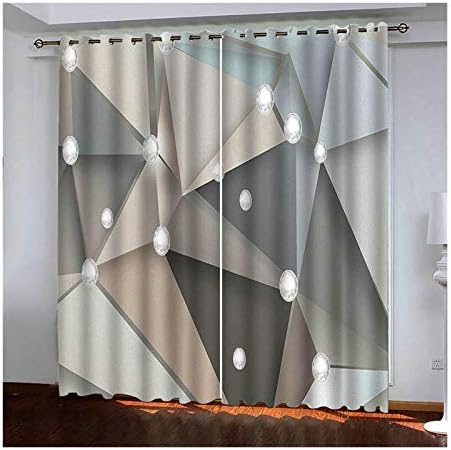 Полиестерски завеси од Даесар спална соба 42 x 84 инчи дневна соба прозорец третмани 3Д модерна геометриска шема спална соба завеси затемнувајќи