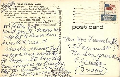 Западна Вирџинија Мотел Оринџ Сити, Флорида Фл Оригинална Гроздобер Разгледница 1974