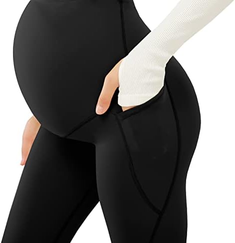 ЏОЈСПЕЛС Породилни Хеланки Над Стомакот Со Џебови Хеланки За Бременост Без Проѕирен Тренинг