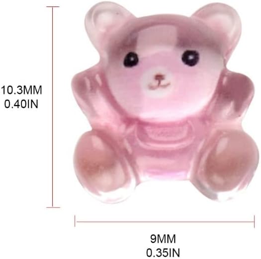 Симпатична мечка смола за нокти украси за џвакање мечка за нокти Мини прекрасна прегратка кристална мечка Q81b -