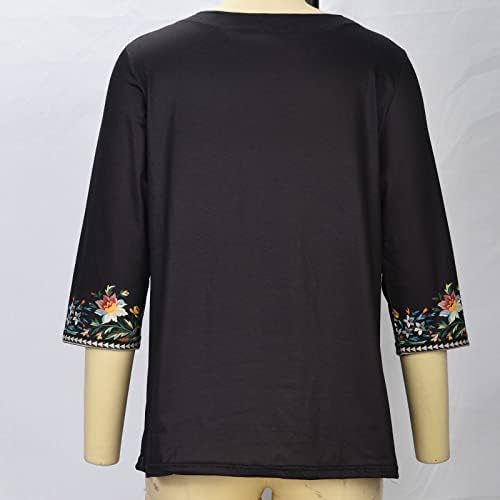 Маички со маици против жени, жени кои се обидени печатени V-Neck 1/2 ракав лабава маица летен блуза пулвер врвови