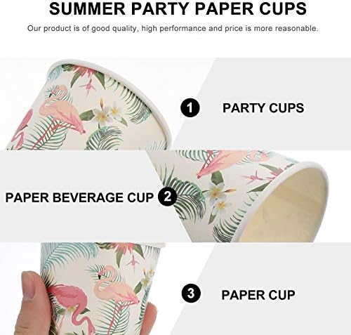 18 парчиња чаши за хартија за забави на хавајски забави Фламинго печатени чаши за еднократна употреба партии за забави за украси за производи
