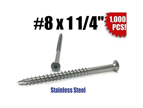 Количина 10008 x 1-1/4 завртки за палуби од не'рѓосувачки челик квадратни погони дрво тип 17 UA_HC-MK90-3241304444444444444