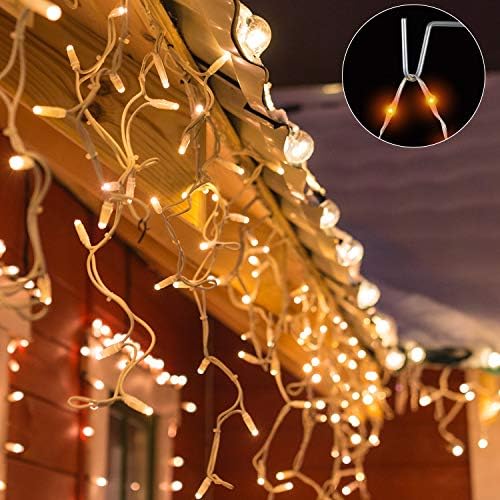 50 парчиња Божиќ висечки олук решетки куки метални жици куки украси за украси метални закачалки за Божиќ надвор од светлата