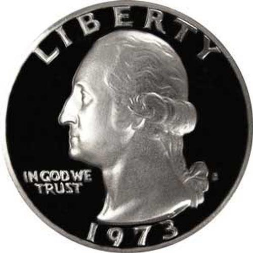 Доказ за камења од 1973 година во Вашингтон четвртина американска монета