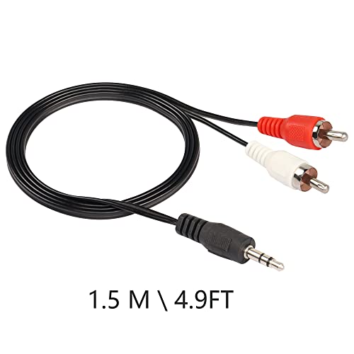 Sinloon 3,5 mm до RCA продолжен кабел, 3,5 mm до 90 степени RCA кабел, 3,5 mm приклучок до 2RCA машки приклучок стерео аудио кабел