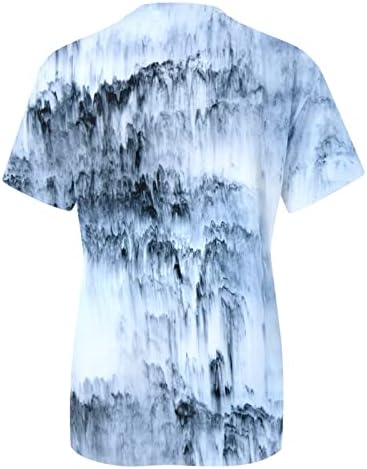 Printенски женски сликарство печатени кошули екипаж вратот кратки ракави пулвер лесни меки врвови на лесни модни маици