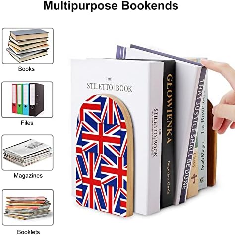 Знамиња На Обединетото Кралство Дрво Декоративни Книги Не-Пропадна Книга Крај За Полици 1 Пар 7 Х 5 Инчи