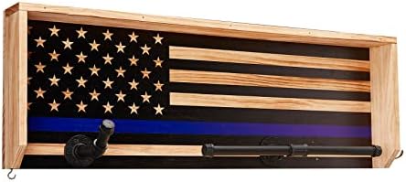 Полицијата Ѕид Монтирани Тактички Опрема Решетката Со Сино Американско Знаме - Прв Одговор Полица за Складирање &засилувач; Полициски Организатор,