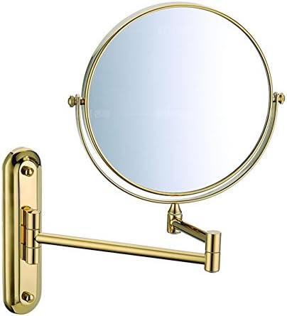 Огледало за шминка за проширување, месинг wallид монтиран склопувачки огледало за бања за убавина огледало-А-А-А-А-А-А-А