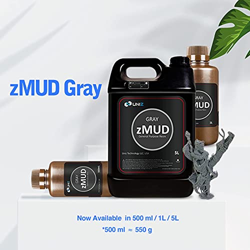 Uniz Zmud 3D смола за печатач, висока прецизност со низок мирис и смалување на УВ смола, 405Nm Стандардна фотополимер брза смола за