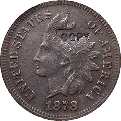 1878 Индискиот Глава Центи Монета Копија Копија Орнаменти Собирање Подароци