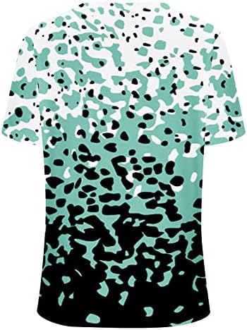 2023 облека трендовски y2k v врат памук цветна графичка блуза маица за дами есен лето кошула со кратки ракави би би би би би