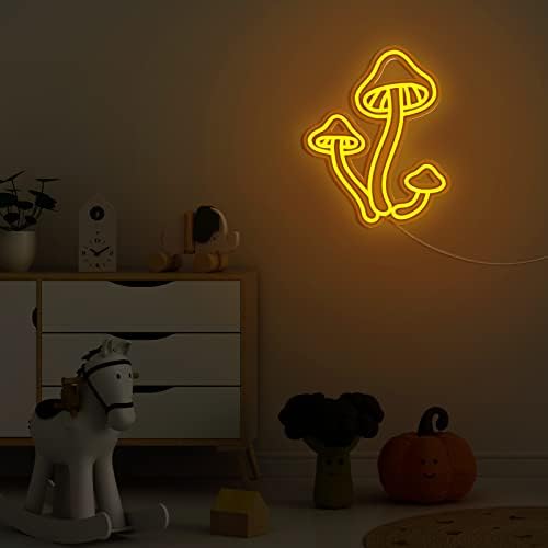 Печурка Неонски знак Симпатична печурка Неонска светлина LED ноќна естетска естетска печурка декор USB неонски wallид уметност