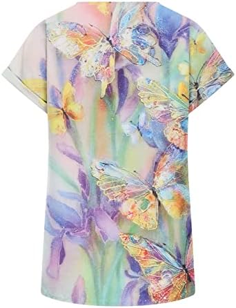 Nokmopo женски фланели кошули краток ракав плус големина мода лето лето 2022 година копче за кратки ракави за печатење блуза