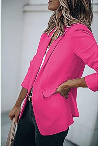 Нова Година на облеки за жени, женски обични блејзери отворени предни ракави за работа со долги ракави, јакни со блејзер