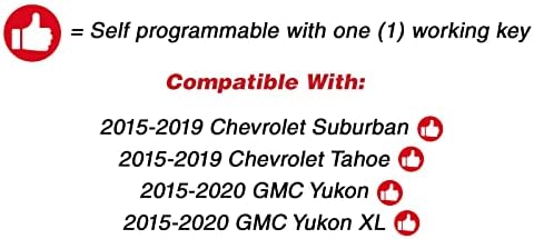Влез без клуч за далечински управувач за далечински управувач на паметниот автомобил Prox клуч w/ клуч за 15-19 Chevy Tahoe Suburban, 15-20 GMC