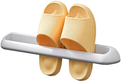 Mmmn Папучи за бања решетката за пластична плоча за складирање на чевли, монтирани со папучи со двојни папучи со двојни редови решетки-норди бело