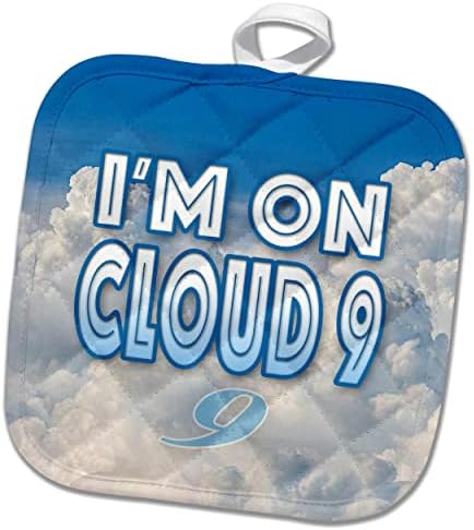 3drose Слика на зборови im на облак девет со позадина на облак - potholders