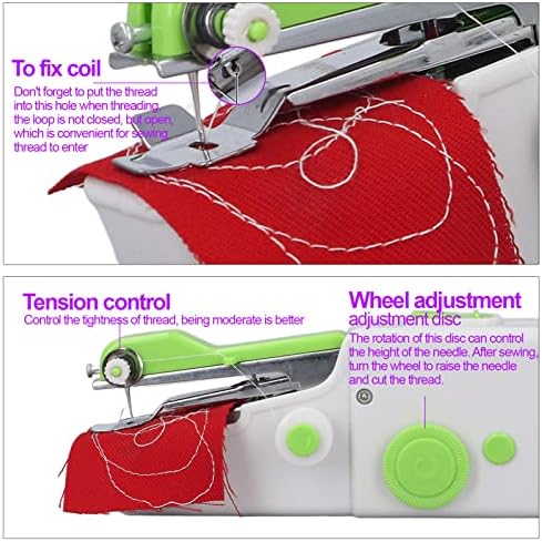 Рачна машина за шиење, 1 сет лесен операција Ергономска дизајн машина за шиење со рака, лесна преносна широка апликација Подобрување