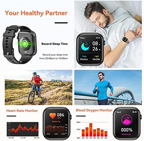 Smart Watch, 2023 Најновиот фитнес за фитнес од 1,83 инчи, монитор/педометар/калории за спиење/калории, повеќе режими на спорт, водоотпорен
