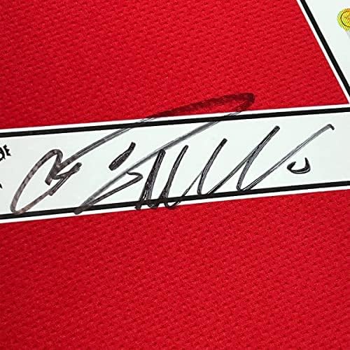 Врамено автограмиран/потпишан Кристијано Роналдо 33х42 Манчестер Јунајтед Ред 2008 Фудбал Фудбал Jerseyерси Бекет Бас Коа/ЛОА