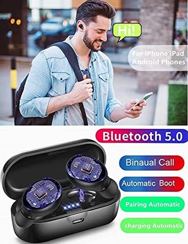 Hoseili ● 2022editionBluetooth Слушалки que.Bluetooth 5.0 Безжични Слушалки Во Уво Стерео Звук Микрофон Мини Безжични Слушалки Со Слушалки