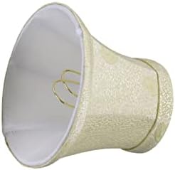 Aspen Creative 30007-6 Мал лустер за лустери во форма на bellвонче, преоден дизајн во крем од путер, 5 клип за ширина на дното на сенка на ламбата