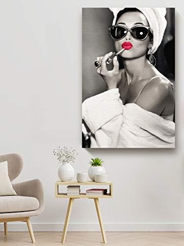 Одри Хепберн платно wallидна уметност за домашен декор Сликата печати на платно убави усни симпатична Хепберн уметност 8 x 12 Подготвени за виси