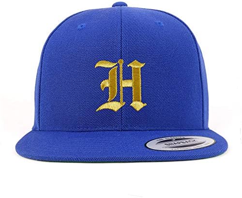 Трендовски продавница за облека Олд англиски злато H везено Snapback Flatbill Baseball Cap