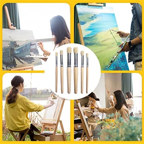SDGH 6PCS/Поставете четка за сликање на акварел за сликање со различна големина дрвена рачка уметност