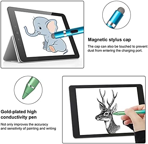 Пенкало за стилови за екрани на допир, активни дигитални пенкала за полнење 1.5мм фини совети паметни моливчиња компатибилни со