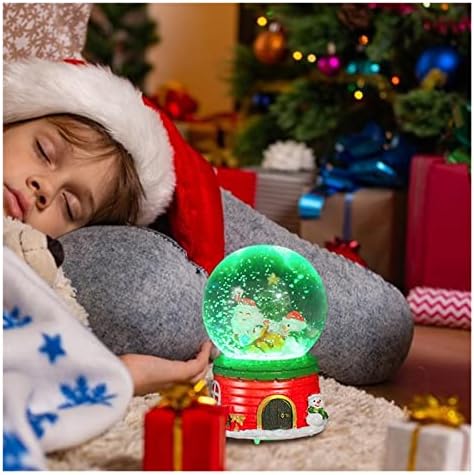 Bzgknul Santanta Claus Снежен светл Божиќна светлина музичка топка кутија светлина Дедо Мраз кристална топка музичка кутија сонувачка зимски