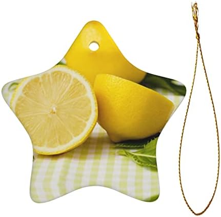 Жолт Лимон 2022 Божиќен Керамички Приврзок За Украсување На Елката