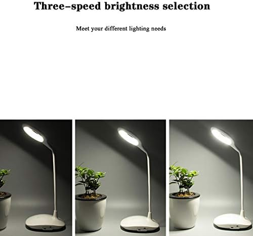 Xunmaifdl LED ламба со биро со светло за студија, затемнета канцелариска ламба со USB порта за полнење, контрола на допир 3 режими на боја
