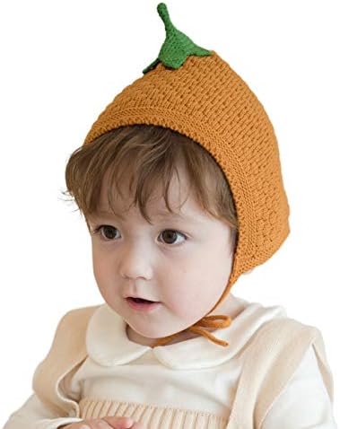 Llmoway бебе дете девојче beanie зимска плетена капа мека симпатична памучна капа со каиш