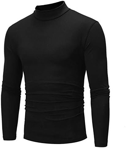 Земја на мажите со средно-јака на Здфер, кошули со долги ракави со цврста боја, се протегаат тенок вклопување на врвот на џемперот за мажи