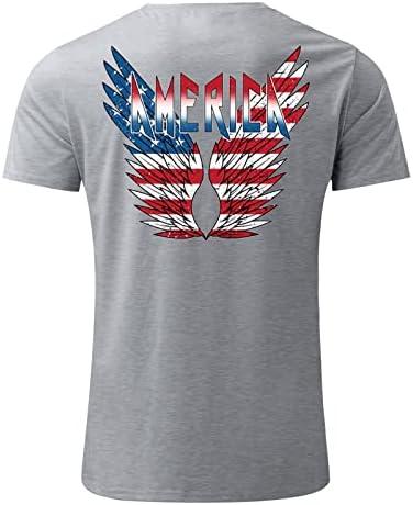XXBR Stars and Stripes Печати маичка за маички за мажи класичен фит екипа на екипажот патриотски САД знаме врвен војник со кратки