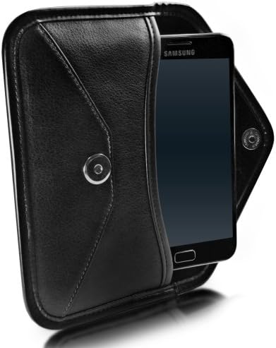 Boxwave Case компатибилен со Huawei Honor 8a Prime - Елитна торбичка за кожен месинџер, синтетичка кожна покривка на куќиште
