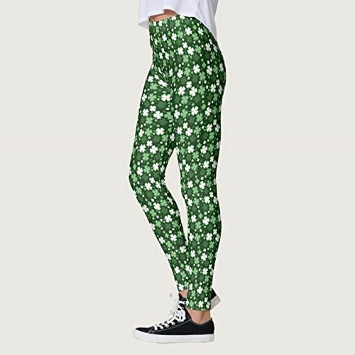 Ксиншид Св. Патрик, хеланки за жени зелени шами, панталони со високи половини, панталони со атлетски јога панталони