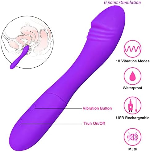 Моќен g Spot Vibrator, 10 режими на вибрации Дилдо секс играчка за стимулација на клиторис G-Spot, водоотпорна женска вибрирачка