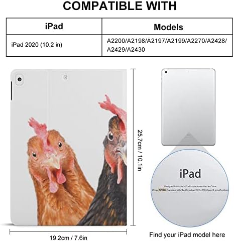 Случајот со 9 -та генерација на iPad, случај на iPad Air 5 -та генерација, смешни три кокошки печати ipad pro 11 inch ipad case 10.2