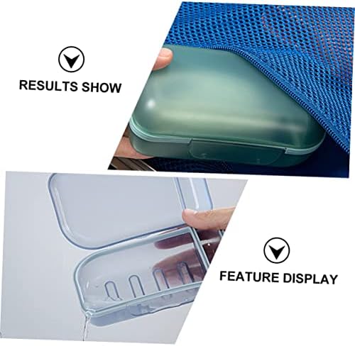 Sherchpry 4PCS контејнер пластична бања која носи преносна со туш за пешачење во боја, мини куќиште за мини-протекување сапун, мал држач