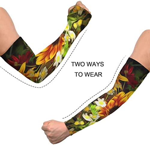 Шарени сорта цвеќиња ракави ракави за да се покриваат рацете за жени мажи против ракави за рака на ракави УВ ракави за жени