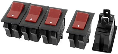 Копче AEXIT 5PCS Црвени места и додатоци SPST BOAT ROCKER SWITCH SWITCHEST 250V/10A 125V/15A
