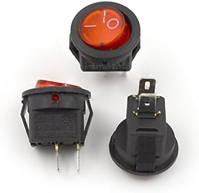 HEIMP Рокер Прекинувач 50PCS SPDT Црна Црвена Бела 2 Пински Мини Копче За Вклучување/Исклучување Круг Рокер Прекинувач Мал Брод Рокер Светлината