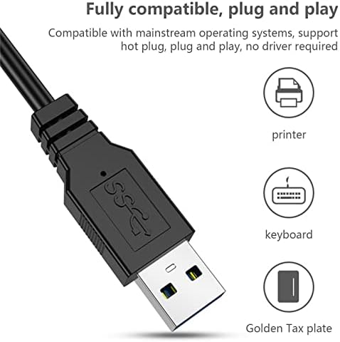 USB 3.0 Центар, HI-speed 4-port USB Сплитер За Лаптоп Мулти USB Порта со 1&засилувач;4 Ft Продолжен Кабел За Десктоп Компјутер Лаптоп Адаптер
